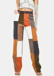 [Jaded London] Mixed Patchwork Cord Wide Leg Trousers