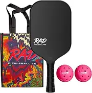 RAD Pickleball Paddle Pro - USA Pickleball Approved - Lightweight Honeycomb Core with Fiberglass Surface, Carbon Fiber Reinforced for Durability - Ideal for All Skill Levels (Epic Pro)