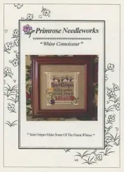 Primrose Needleworks Whine Connoisseur Sour Grapes Counted Cross Stitch Pattern