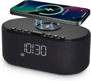 Sound Machine Alarm Clock for Bedrooms: Bluetooth 10W Stereo Black