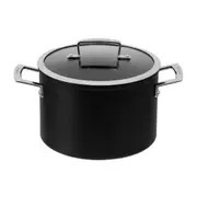 Pyrolux Ignite 22cm/5.6L Aluminium Stockpot w/Lid Non-Stick Cookware Round Black