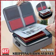 Document Bag Storage Pouch Case with Lock Zipper for Home Office Case AU SELLER