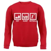 Eat Sleep Netball - Kids Hoodie / Sweater - Player Sport Net Ball Equipment Love