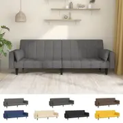 2-Seater Sofa Bed with Two Pillows Convertible Settee Loveseat Fabric vidaXL