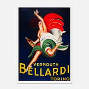 Galrie Bellardi Vermouth 1927 Vintage Advertising Poster Classic Art for Home Decor, Poster Only, A1 60 x 84cm (23 x 33inch)