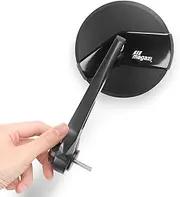 KiWAV Missie Black Round Motorbike Bar End Mirrors Compatible for Royal Enfield Interceptor 650 Sold as Pair