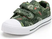 [K KomForme] Toddler Boys & Girls Shoes Kids Canvas Sneakers with Cartoon Dual Hook and Loops