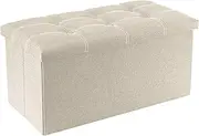Ottoman, Foldable Ottoman Storage, Footrest Ottomans, Ottoman Bench with 80L Storage Space, Support 350lbs, Storage Benches for Dorm Living Room