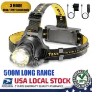 125000LM LED Headlamp Rechargeable Headlight Zoomable Head Torch Lamp Flashlight