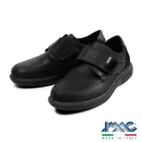 在飛比找momo購物網優惠-【IMAC】可調式魔鬼氈真皮休閒鞋 黑色(802118-BL