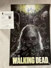 WALKING DEAD x 32 Main CAST Hand Signed Poster + Beckett COA BUY GENUINE