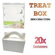 20x Treat Box Disposable Cardboard Paper Cake Donuts Snack Takeaway Container