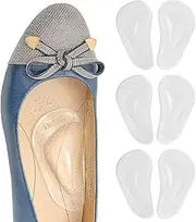 Dr. Foot's Arch Support Shoe Insoles for Flat Feet, Gel Arch Inserts for Plantar Fasciitis, Adhesive Arch Pad for Relieve Pressure and Feet Pain- 3 Pairs (Clear)