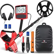 [RIPTIC] Metal Detector for Adults with Pin Pointer - Waterproof Metal Detector, Pinpointer with 5 Modes, Headphones, Bag, Dagger,Adults Professional, Beach, ip68 Coil