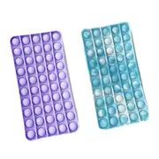 Pop Bubble Pencil Cases - 2 Pack - 1x Blue/White & 1x Purple