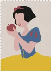 Handmade Snow White Silhouette Counted Cross-Stitch Pattern Chart Needlecraft
