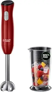 Russell Hobbs Hand blender Desire, 2 speed settings, dishwasher safe mix/measuring cup 700 ml, BPA-free, chopper, blender for smoothies, soups, yoghurt, sauces, baby food 24690-56, red/black