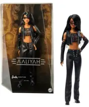 Barbie Signature Aaliyah 11.5" Collectible Doll in Black Faux Leather Outfit