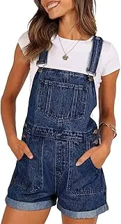[Sovoyontee] Women's Jeans Shortalls Straps Denim Overalls Shorts Romper Jumpsuits