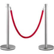 VEVOR Crowd Control Stanchion Stanchion Set 2 Pieces Set with Red Velvet Rope