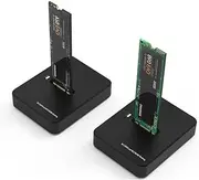JESWO Hard Drive Enclosure,M.2 NVMe and SATA to USB C Hard Drive Docking Station, M.2 SSD to USB A C Adapter with USB A and C Cable for SSD Sizes 2230/2242/2260/2280