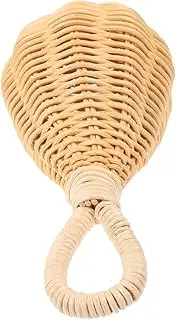 YARNOW Rattan Woven Handbell Pear Shaped Educational Grip Ring Rattle Soft Material for Motor Skill Development Calming Bell Sound