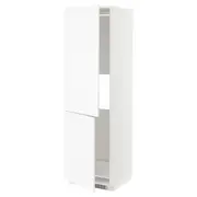 METOD hi cab f fridge or freezer w 2 drs, white Enköping/white wood effect, 60x60x200 cm