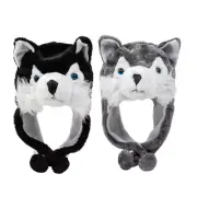 Wolf Plush Hat Cartoon Dress Up Animal Plush Hat Hat for Adult Kid