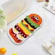 Kids Rugs Bath Mats, Cute Hamburger Shape Area Rugs for Home A-hamburg