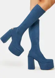 [NOKWOL] Emmie Denim Platform Boots
