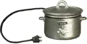 Dolls House Silver Crockpot Slow Cooker with Cord Miniature Kitchen Accessory