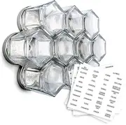 Gneiss Spice Magnetic Jars: Includes 12 Small Empty Glass Jars (1.75 oz), Magnetic Metal Lids & Spice Labels | Create a Hanging Spice Rack on Your Fridge