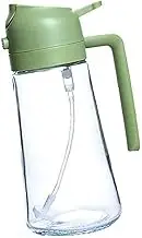 2 In 1 Glass Oil Sprayer & Dispenser, Olive Oil Dispenser Bottle for Kitchen-White, Oil Sprayer for Cooking, Oil Mister and Dispenser,Oil Sprayer