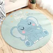 Children's Rug Round Washable for Baby Room Toddler Room Living Room Bedroom Area Rug Large Children's Rugs Round Rugs Fluffy Mat Children Protective Mats Children's Mat 100 cm