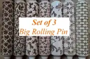 Set of 3 Embossing Rolling Pin for Cookies.Choose ANY pattern from our shop!