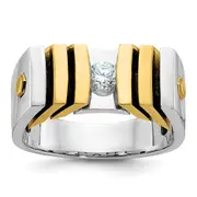 14k Two-tone Gold Men's 1/3 carat Diamond Complete Ring
