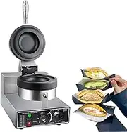 1200W Panini Press Brioche Burger, Double-Sided Heating Hamburger Baking Machine,Commercial Nonstick Waffle Maker, UFO Burger Maker Adjustable Temperature & Time(110V)