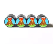 Volcano Eruption Emoji Tire Valve Stem Caps - Aluminum - Set of Four
