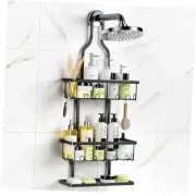 Shower Caddy Hanging, Bathroom Shower Organizer Hanging Shower Caddy Black
