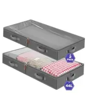 2-Pack Under Bed Storage Containers,4.7 Inches Tall Low Profile Underbed