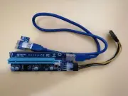 One New PCI E Riser Extender Adapter 2ft USB3.0 Cable 1X to 16X