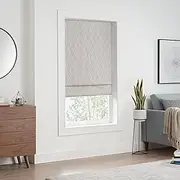 Eclipse Darien Ogee Roman Shades for Windows, Cordless 100% Blackout Shades, 23 In Wide x 64 In Long, Noise Reducing, Energy Efficient and Woven Window Shades for Living Room, Bedroom or Office, Linen