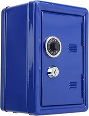 Kids Safe Box, Children Money Box, Cash Box, Made of Iron, Solid Coins Saving Box, Anti-Rust Children Gifts for Kids Home(Blue)