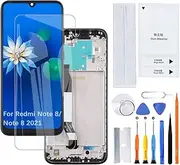 H&LYCYJ Display Screen for Redmi Note 8/Note 8 2021 M1908C3JH M1908C3JG M1908C3JI M1908C3JGG LCD Screen Replacement Assembly Kit (Black with Frame)