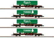 Marklin Z 82290 Deep-Well Flat Car Set Set MIB/New