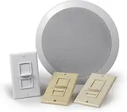V6DTK60S Complete 6-Inch in-Ceiling Dual Tweeter Speaker with Impedance Matching Volume Control