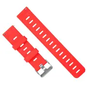2PCS Flat Head Monochrome Silicone Replacement Strap for Amazfit GTS Smart Watch - Red