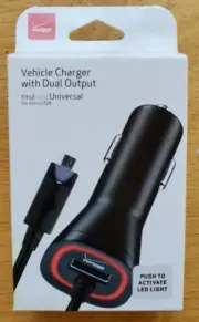 Verizon Vehicle Charger With Dual Output Micro USB Led