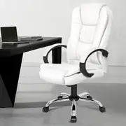 ALFORDSON Office Chair Tilt Adjustable Adam White