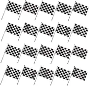 Totority 25pcs Checkered Racing Flags Handheld Flags for Costume Party Decoration Race Car Events Durable Design for Halloween Parties Cheer Support